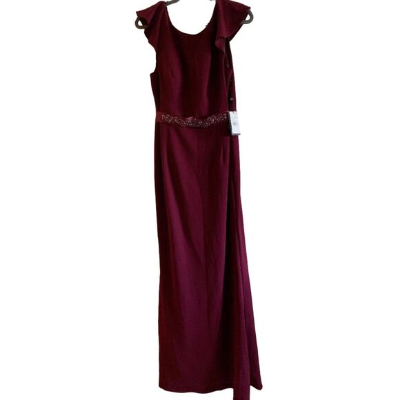 NWT Anthropologie BHLDN Eliot Dress by Adrianna Papell $220 Sz 2 Wine Cabernet - Picture 6 of 8